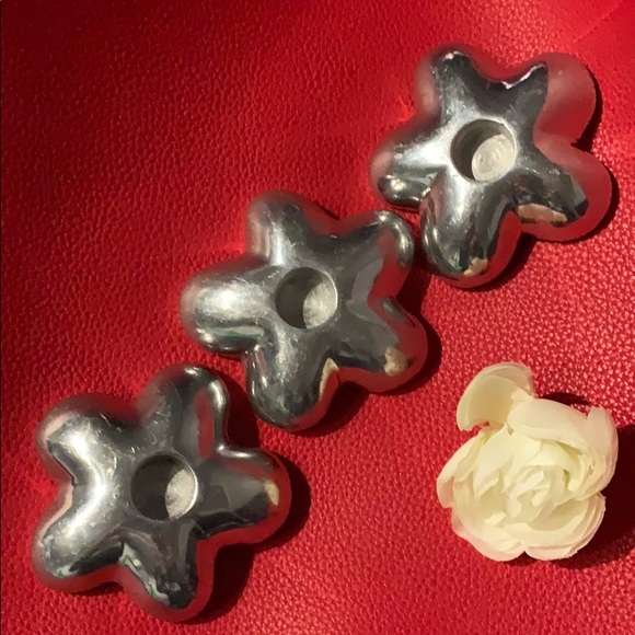 Three Silver Tone Candle Holders - Picture 1 of 3